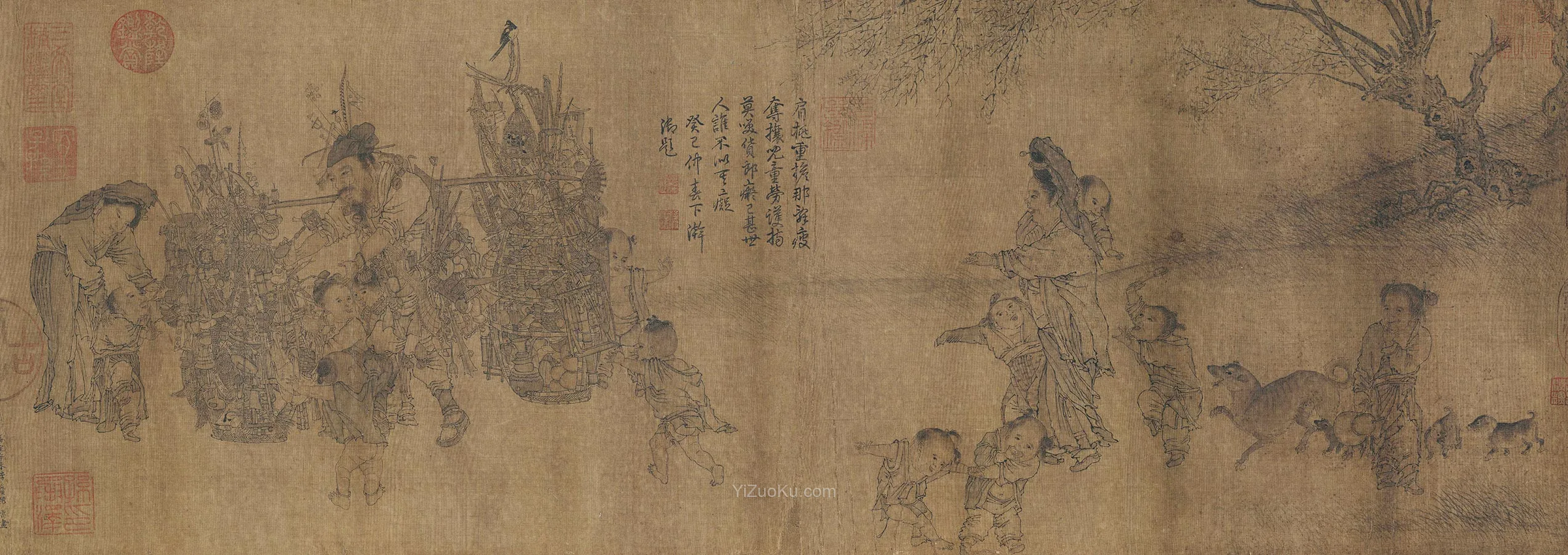 李嵩人物风俗画《货郎图》卷图片