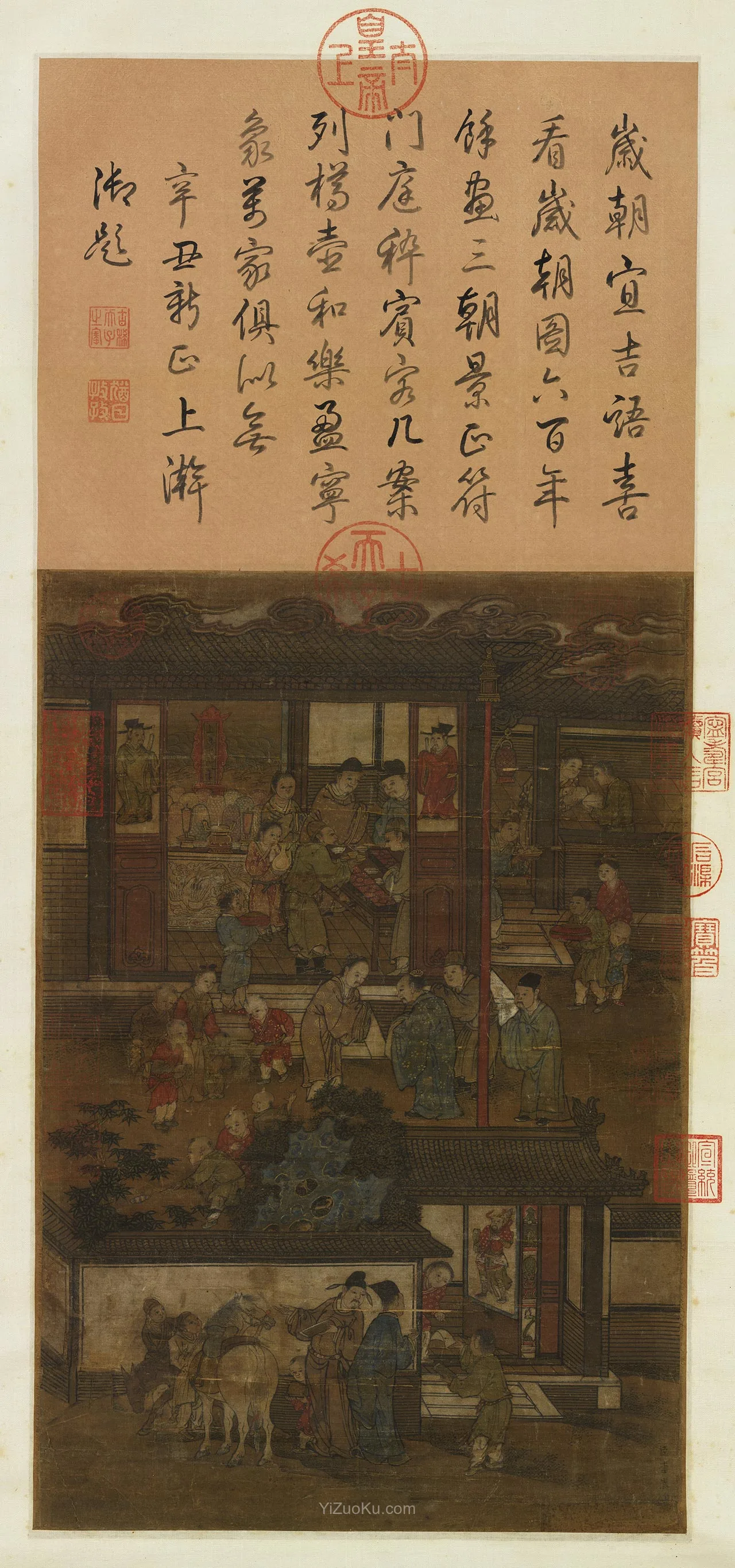 李嵩风俗画《岁朝图》轴图片