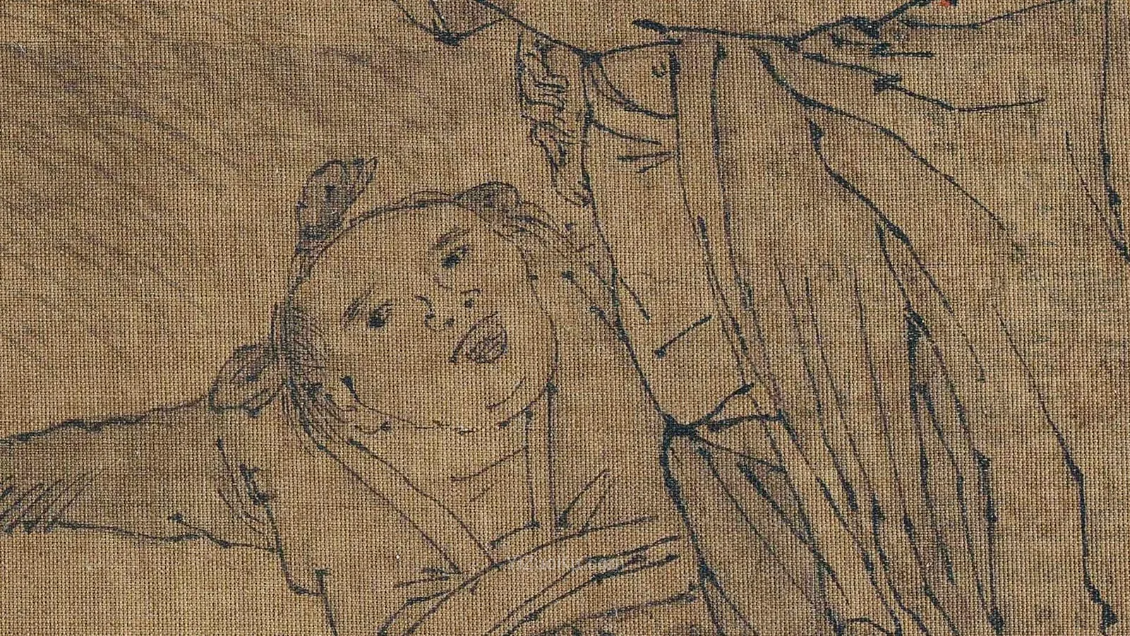 李嵩人物风俗画《货郎图》高清大图局部 (5)
