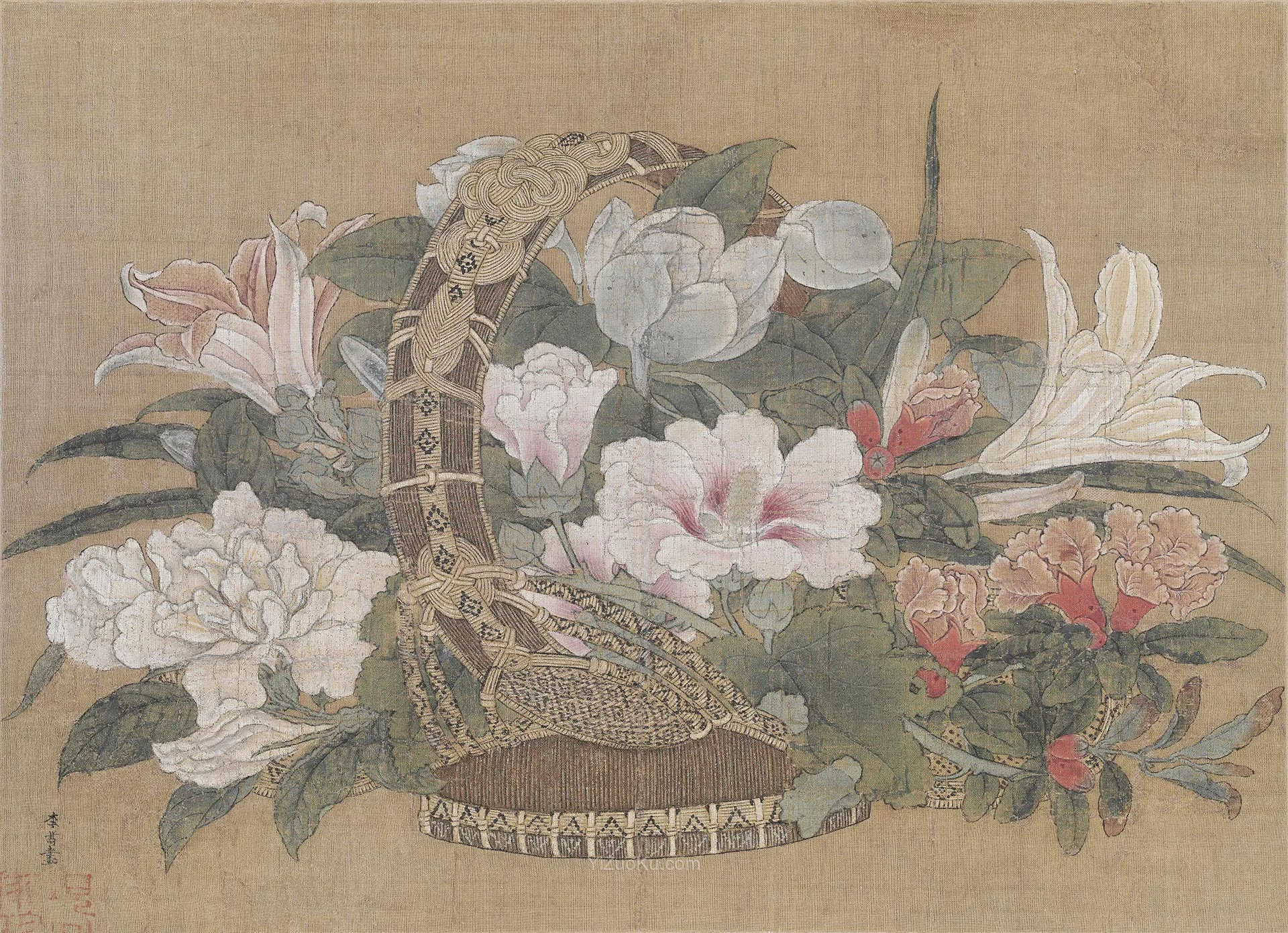 李嵩《花篮图》图片