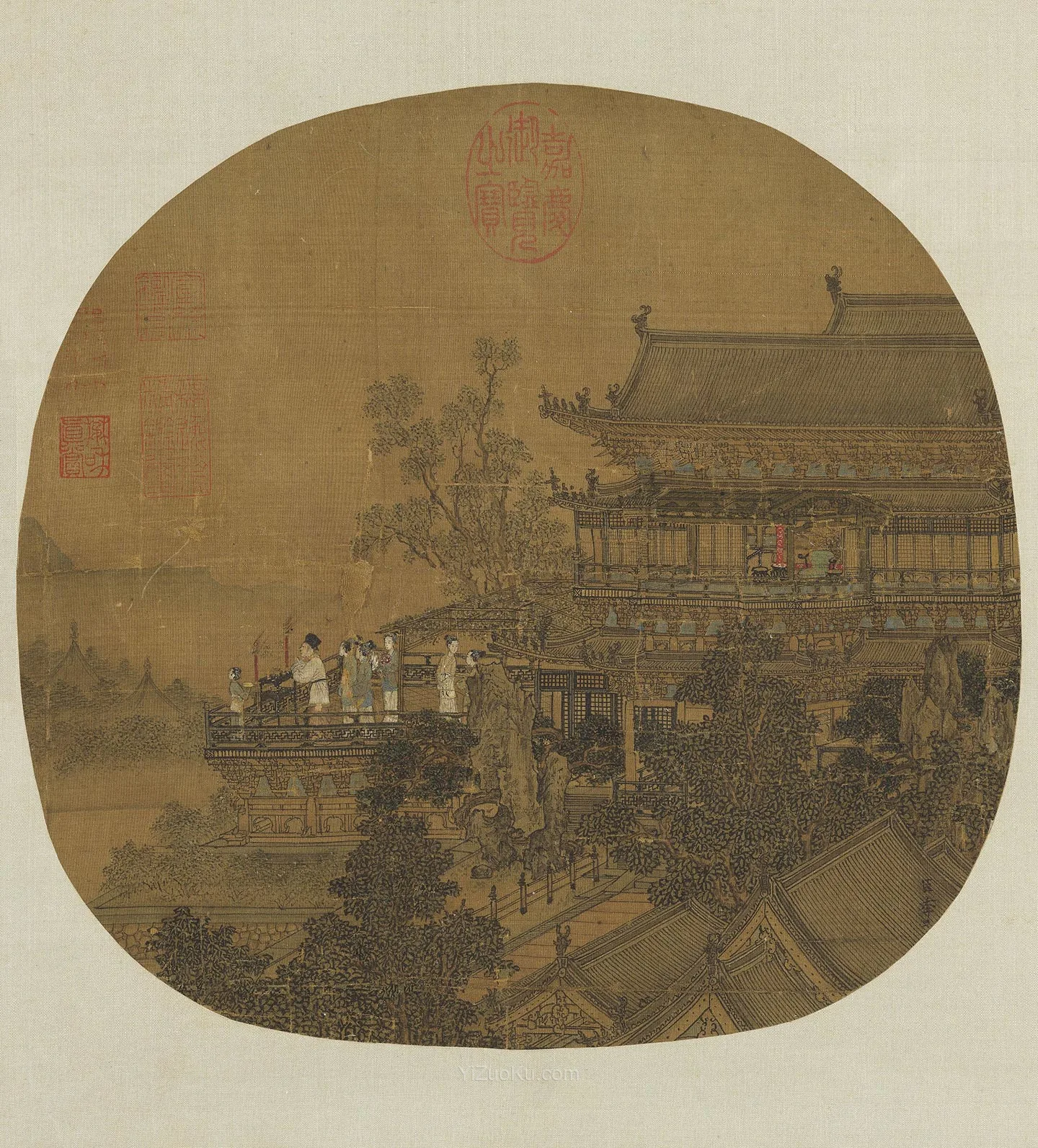 李嵩界画《焚香祝圣图》图片