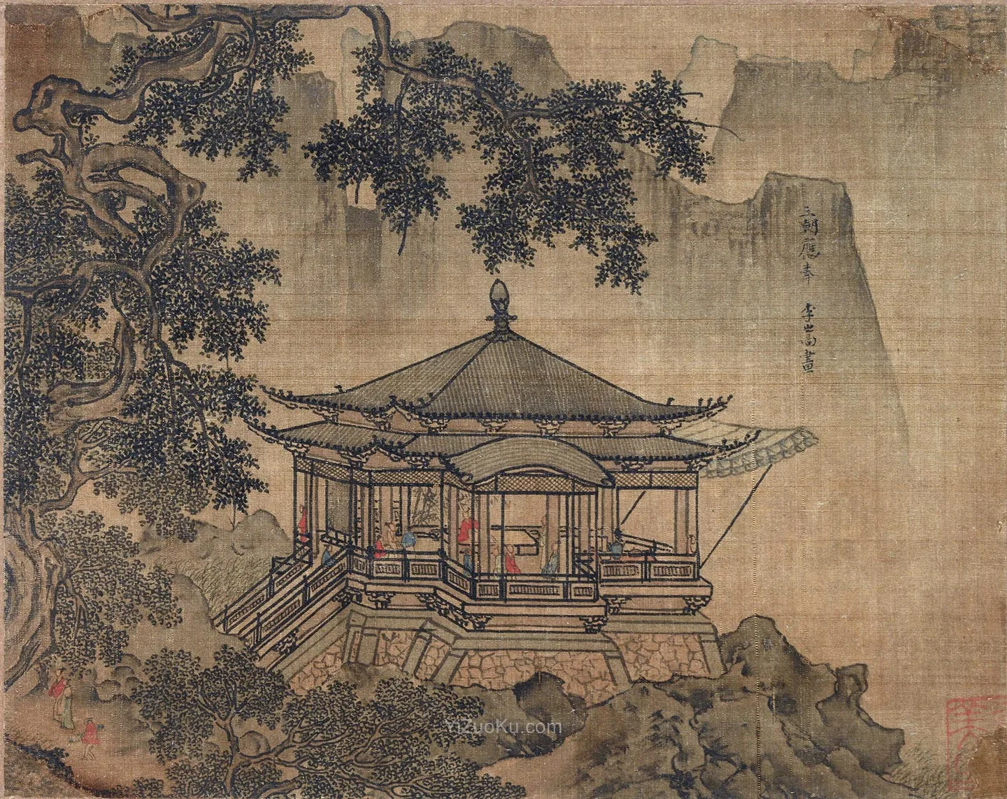 传李嵩《楼阁图》图片