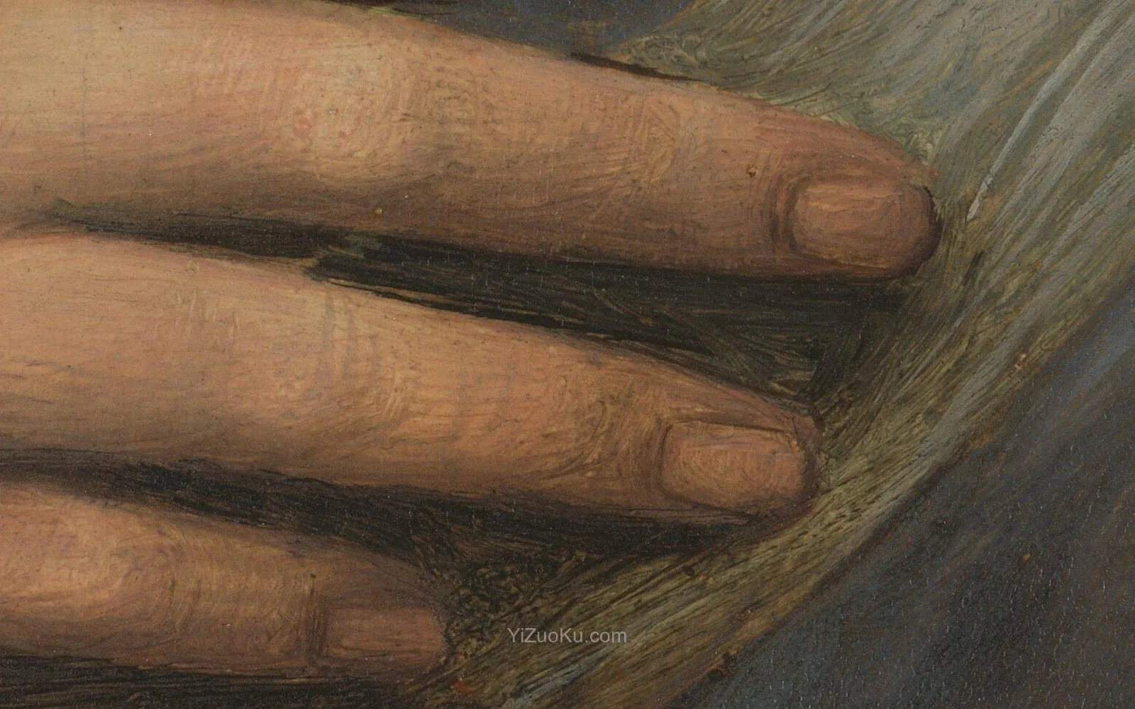 拉斐尔油画作品《亚历山大的圣凯瑟琳》超高清大图局部 (4)