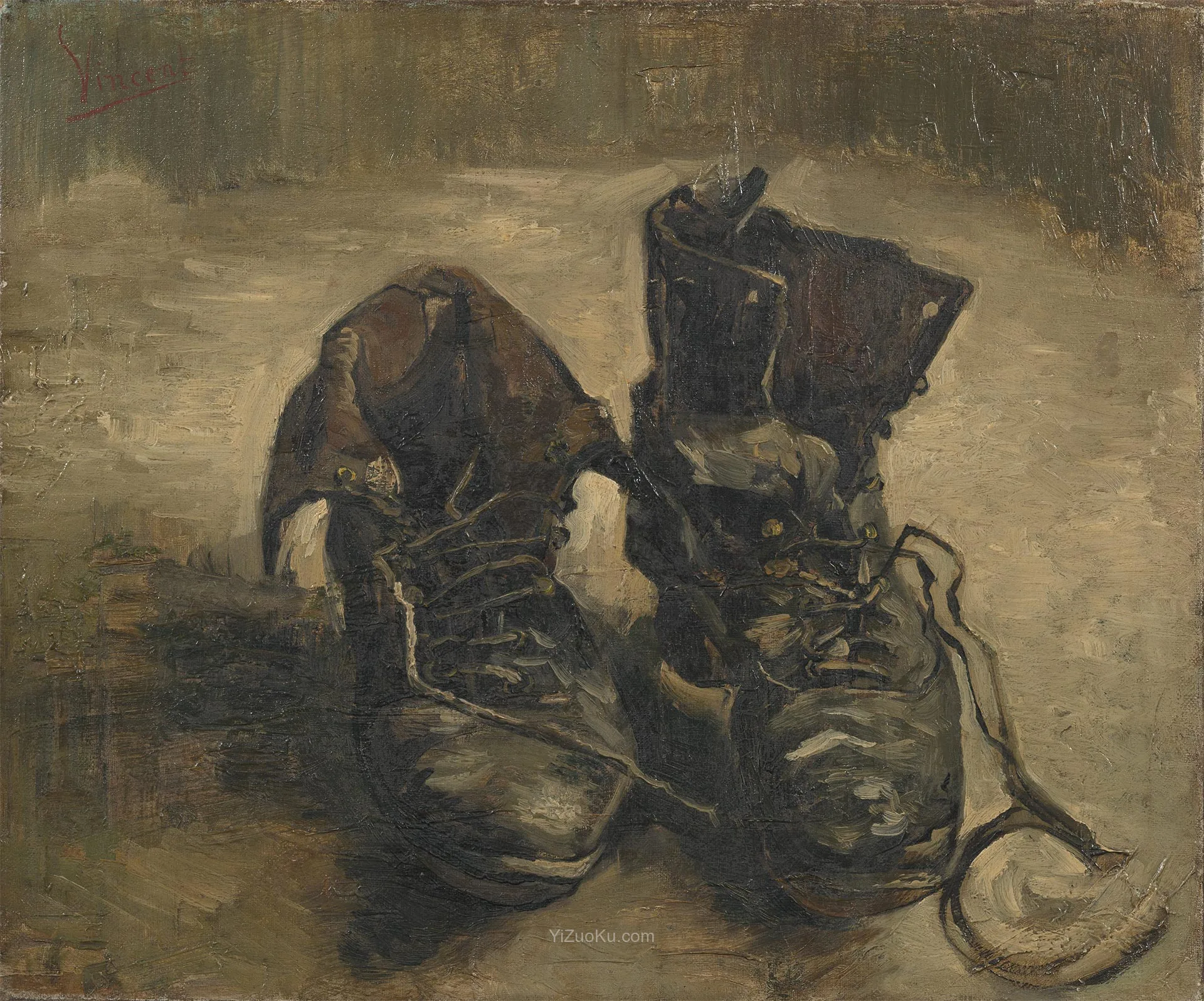 梵高静物画作品《皮鞋》图片