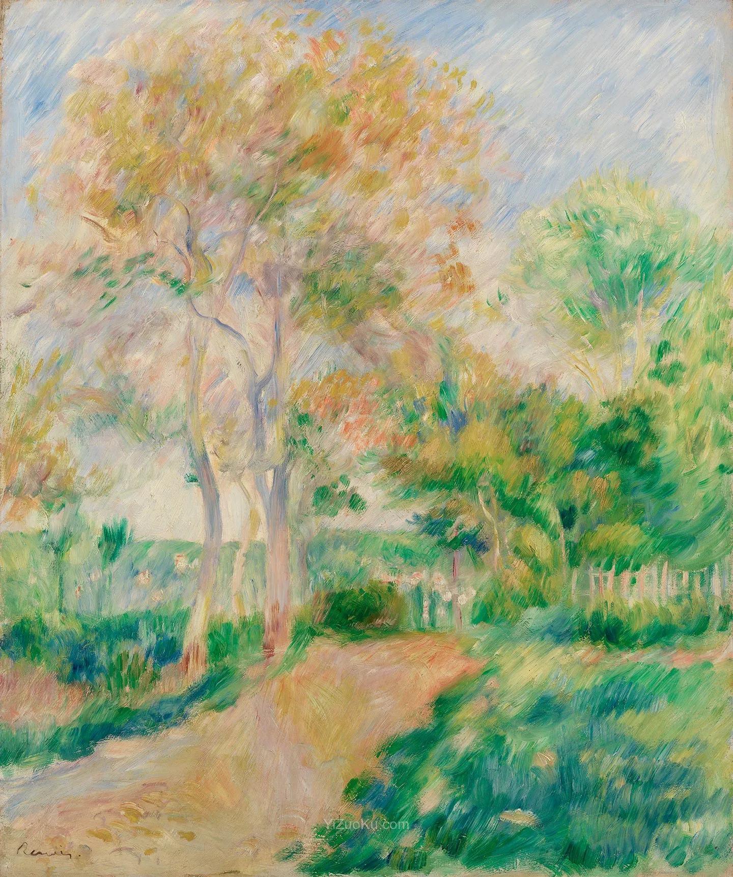 雷诺阿油画作品《秋日风景》图片