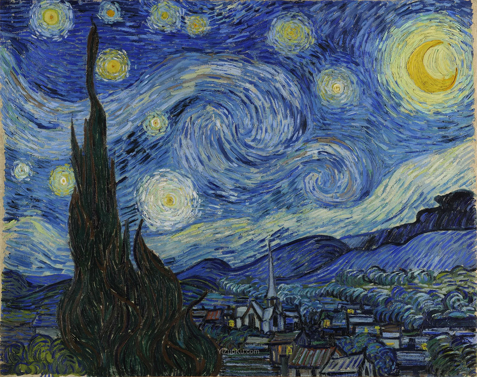 梵高作品《星月夜》图片