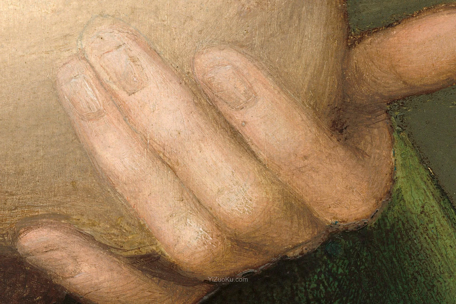 拉斐尔油画作品《小考珀圣母》超高清大图局部 (5)