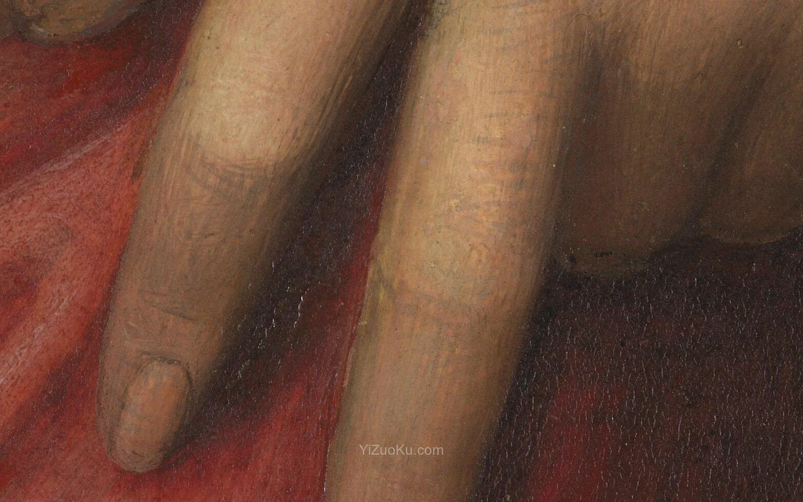 拉斐尔油画作品《亚历山大的圣凯瑟琳》超高清大图局部 (5)