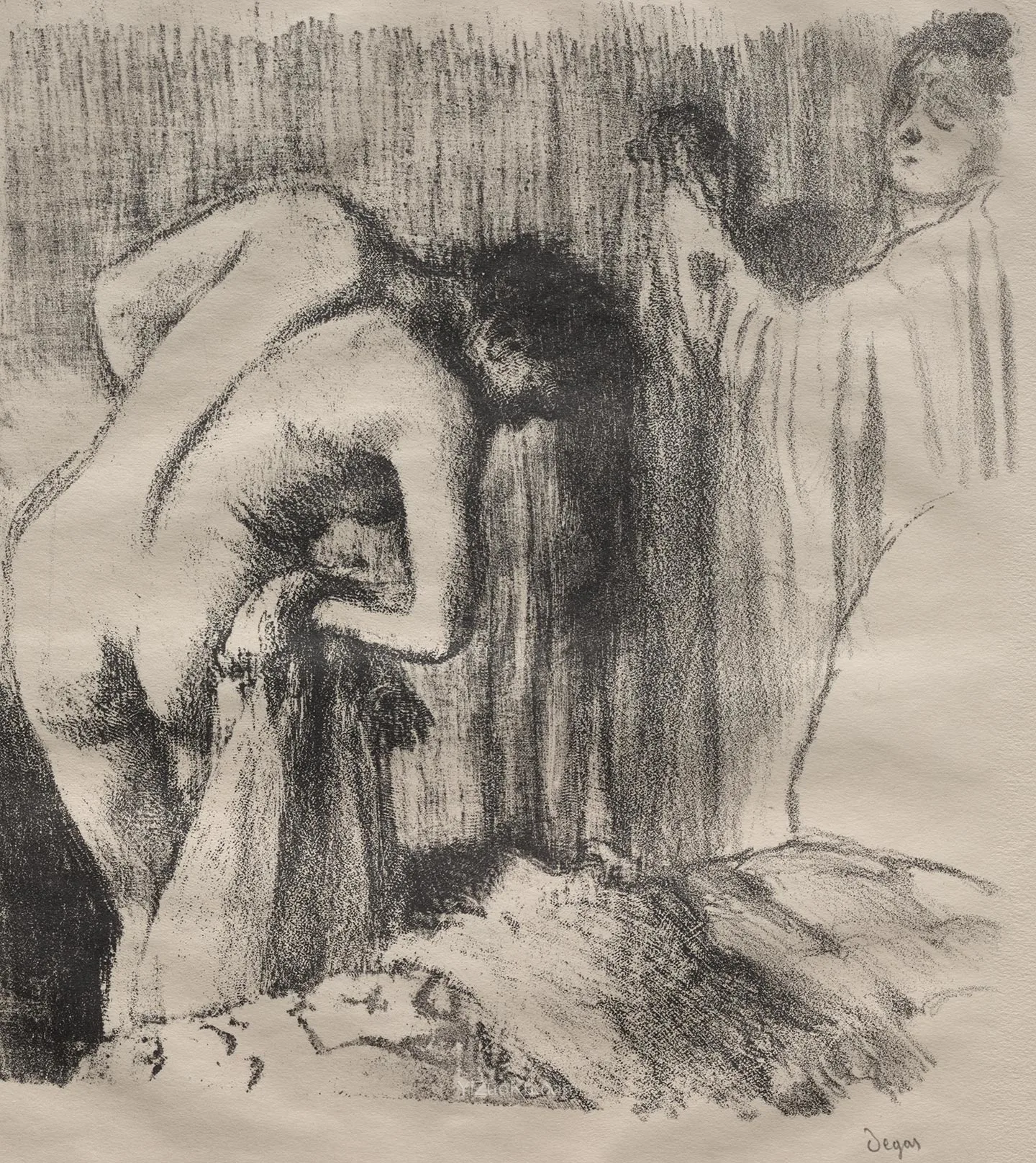埃德加·德加石版画《沐浴后》图片